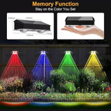 Solar Fence Lights Outdoor,Solar Wall Lights 8 Fixed Colors ＆ RGB Color Changing Modern Solar Powered Deck Light | Lumora