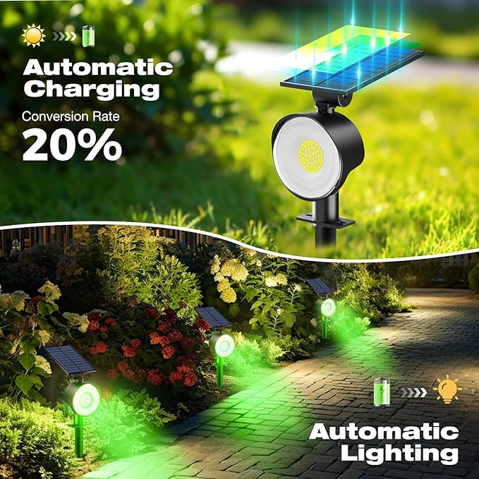 nipify 4 Pack Solar Lights Outdoor Waterproof, 53 LED Solar Spot Lights with 3 Modes Landscape Spotlights for | Lumora