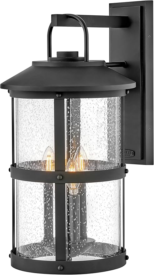 Hinkley Lakehouse Large Wall Mount Lantern, Black