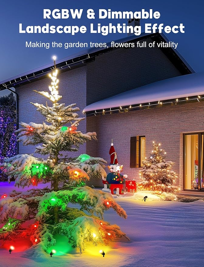 OurLeeme Lawn Flood Light Stake, 2-in-1 Waterproof Outdoor Remote controlle Landscape Lighting Spotlight Wall Light | Lumora