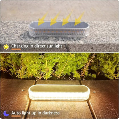 Lacasa 4pcs Solar Outdoor Floor Lamp Warm White 2700K 40LM LED Solar Light Outdoor Patio Decoration IP68 Waterproof Auto On/Off Lighting for Paths Garden Stairs Pathways Patio