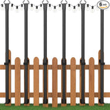 6 Pack String Light Poles, 5 Ft Light Poles for Outside, Thickened Metal Poles for Outdoor String Lights, Light | Lumora