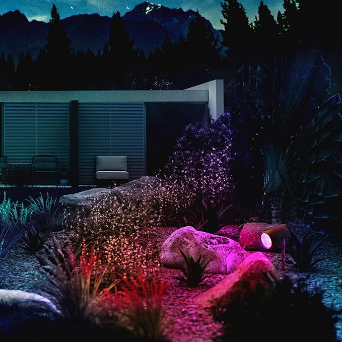 LIFX Supercolor Smart LED Outdoor Spot Light, Wi-Fi Landscape Light with 3 Addressable Color Zones, Millions of Colors & Whites, Low Voltage, App Control, LFX/LV/SPOT/RND