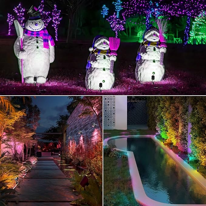 Outdoor Landscape Lighting, 6 Pack RGB Outdoor Spot Lights with Transformers and Remote, 12V Low Voltage Color | Lumora