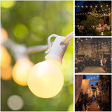 Hometown Evolution, Inc. White Pearl Outdoor Patio Globe String Lights (50 Foot 50 Socket, G40 White Pearl 1.6 Inch | Lumora