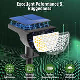 Solar Lights Outdoor Waterproof IP65, Solar Powered 76 LED 3 Lighting Modes Solar Spot Lights Outdoor for Yard | Lumora