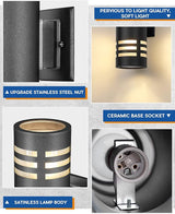 TENGXIN Outdoor Exterior Wall Light,Up and Down Cylinder Modern Porch Light,Stainless Steel 304 and Toughened | Lumora