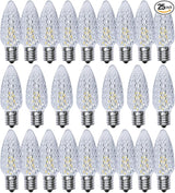 C9 Christmas Light Bulbs 25 Pack, Shatterproof Replacement LED Bulb, 2700K Warm White Fairy Lights for Indoor and | Lumora