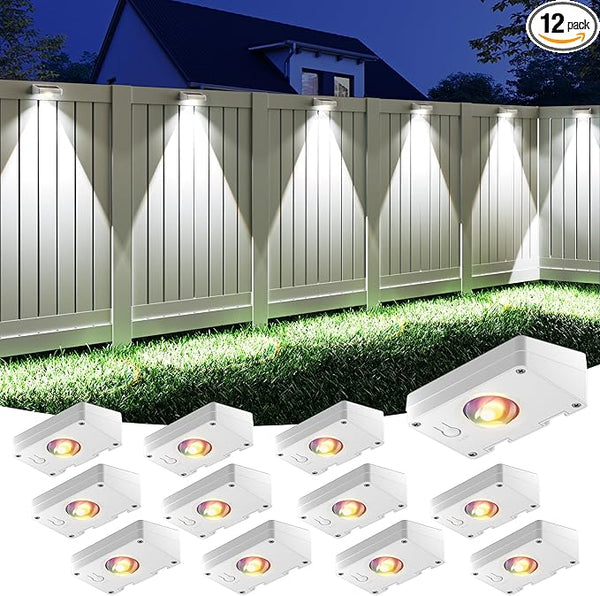 VOLISUN Solar Fence Lights, Fence Lights Solar Powered, IP65 Waterproof LED, RGB Color - Outdoor Path Light | Lumora