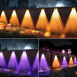 ODEETRONIC Solar Fence Lights Outdoor - 12 Pack RGB + Warm & Cool White Solar Deck Lights, 9 Fixed Color Changing | Lumora