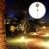 Solar Chrysanthemum Garden Lights 3-Head Yellow Solar Pathway Lamps with Ground Stake for Outdoor Lawn Patio | Lumora