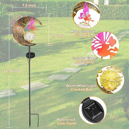 Hunayda Garden Solar Lights Decor,Moon Fairy Pathway Outdoor Stake Lights,Landscape Lights for Yard,Thanksgiving Day,Christmas Day Gift
