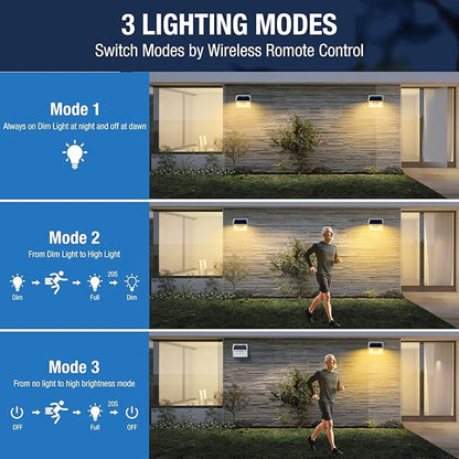 Peasur Solar Outdoor Lights [10 Pack/140LED], 3000K Warm Light Motion Sensor Outdoor Powered Security Lights 3 Working Modes Waterproof for Outside Garden Yard, White Frame