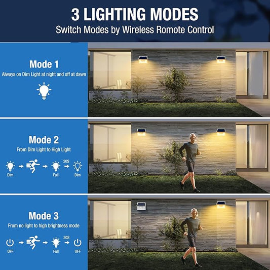 Peasur Solar Outdoor Lights [10 Pack/140LED], 3000K Warm Light Motion Sensor Outdoor Powered Security Lights 3 Working Modes Waterproof for Outside Garden Yard, White Frame