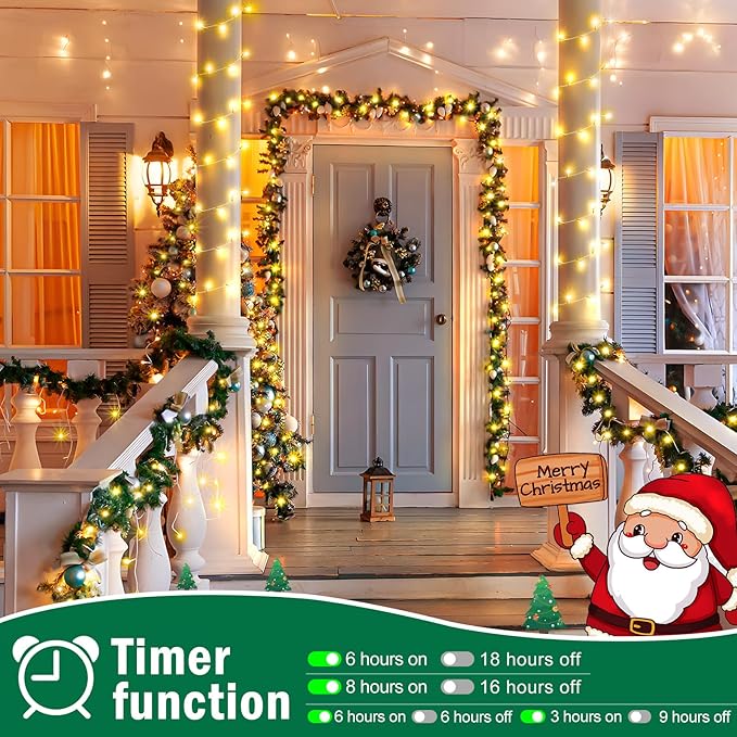 SAUIRS 600FT 1500 LED Christmas Lights Outdoor String Lights with 8 Modes Timer Waterproof Fairy Light Plug in for | Lumora