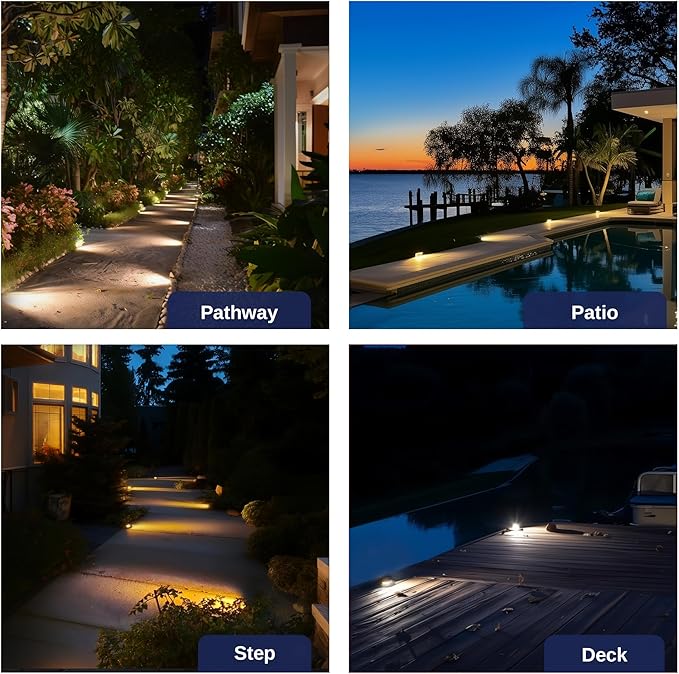 Gardenreet Brass Low Voltage Inground Lights Kit(6 Pack) with MR16 Bulb & 100Feet Wire & Connectors, 12V LED Well | Lumora