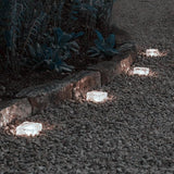 Outdoor 4 Pack Ice Cube Bricks Rocks Lights Solar Powered LED In Ground Pathways Patio Yard Garden Glow Lights Decor | Lumora