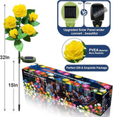 Solar Flower Lights Outdoor - Upgraded New Material Two Modes Realistic LED Solar Powered Waterproof Lights with 5 | Lumora