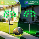 HELESIN St Patricks Day Decorations, 4 Pack St Patricks Day Outdoor Solar Lights with 2 Modes, Waterproof Shamrock | Lumora