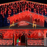 66ft Icicle Lights for Outside, Red Christmas Lights Outdoor Waterproof for House, 640 LED Twinkle Tree Lights with | Lumora