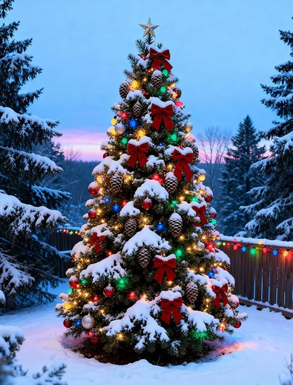C7 Multicolor Christmas Lights 25Ft C7 Christmas String Lights Outdoor with 27 Incandescent Light Bulbs, Multicolor String Lights for Xmas Tree Decor Patio, 5 Watt E12 Candelabra Base