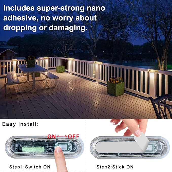 Solar Deck Lights, 6 Pack Waterproof LED Path Lights, Outdoor Solar Step Lights, Solar Powered Light Bar for | Lumora