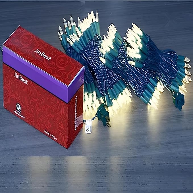200 LED Warm White Christmas Lights, UL Certified and Commercial Grade 66ft Green Wire String Lights, for Indoor and Outdoor Party, Wedding, Garden, Patio.