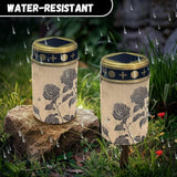 HUGS IDEA Retro Rose Cemetery Lights for Grave Vintage Solar-Powered Grave Lights Memorial Decor Waterproof Solar | Lumora