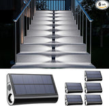 6 Pack Solar Powered Step Lights Outdoor Waterproof LED for Outside Deck Stair Safety Decorative Lamp for Porch | Lumora