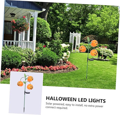 Halloween Pumpkin Solar Garden Light LED Outdoor Landscape Lawn Decor with Colorful Slow Flashing Glow