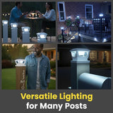 Brighticonic Solar Post Cap Lights Outdoor for 4x4, 3x3 – Auto On/Off Post Lights Solar Powered - Easy Install | Lumora