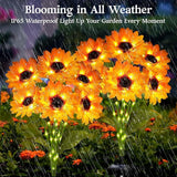 Solar Garden Lights 4 Pack 24 Solar Sunflower Lights, Gifts for Mom Women Grandma Mothers Day Birthday, Waterproof | Lumora