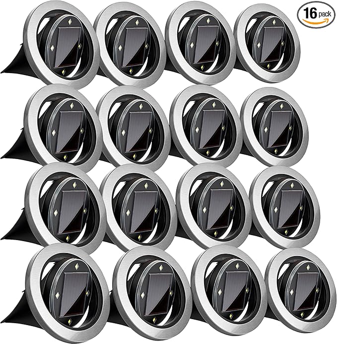 Bell+Howell Swivel Disk Lights Solar-Powered In-ground 8-LED Flat & Landscape Lighting for Outdoor, Yard, Garden & | Lumora