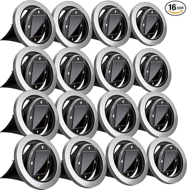 Bell+Howell Swivel Disk Lights Solar-Powered In-ground 8-LED Flat & Landscape Lighting for Outdoor, Yard, Garden & | Lumora