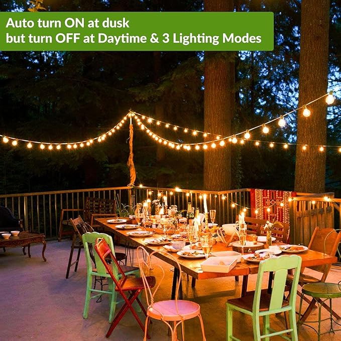 Lakumu 100FT G40 Solar String Lights Outdoor Waterproof, Globe Outdoor String Lights with 36+1 LED Shatterproof Bulbs, 2700K Patio Lights Solar Powered Hanging Lights for Outside Camping Backyard
