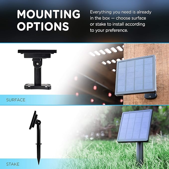 Enbrighten USB Color Changing String Lights with Solar Panel, 12ft Black Cord, 12 Acrylic Bulbs, Weatherproof | Lumora