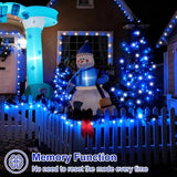 QITONG 2 Pack Blue and White Solar Christmas Lights, Each 66ft 200 LED Solar String Lights Outdoor Waterproof, 8 | Lumora