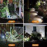 LANSOW Solar Spot Lights Outdoor, [8 Pack/76 LED] 2-in-1 Solar Landscape Spotlights, 3 Modes IP65 Waterproof Dusk | Lumora