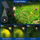 T-SUNUS Christmas Solar Landscape Spotlights 2 Pack Warm White 3000K, IP65 Waterproof Spot Lights 9.8ft Cable | Lumora
