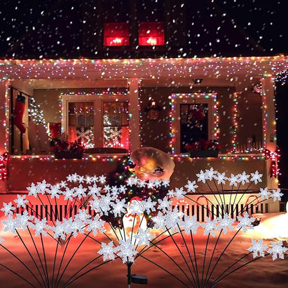 4 Pack Christmas Solar Snowflake Lights Winter Outdoor Decoration 40 LED with 2 Modes Solar Lights Xmas Decorations Outdoor for Garden Yard Pathway Walkway