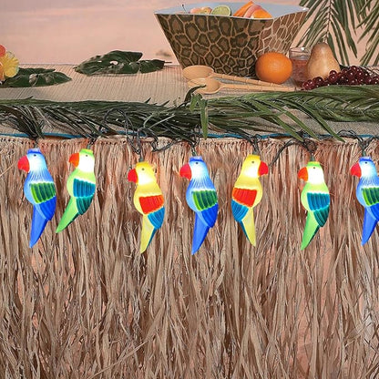 Outdoor Parrot String Lights, 8.5Ft Tropical Themed LED Patio String Lights with 10 Multicolor Birds Lights, Hanging Novelty Garden Lights for Outdoor Patio Deck Backyard Trees Stair Rails Decoration