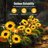 Solar Sunflower Lights Outdoor Garden Decor, 2 Pack Sunflower Decor with 4 Butterfly, 800mA Solar Stake Lights | Lumora