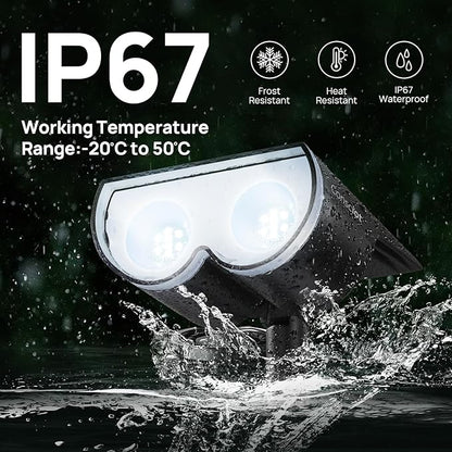 Solar Lights Outdoor Waterproof, Consciot 16 LEDs IP67 Spot Lights Outdoor, Auto On/Off Solar Garden Light, 2-in-1 Adjustable Wall Lights for Landscape Yard Pathway, Cool White 2 Pack