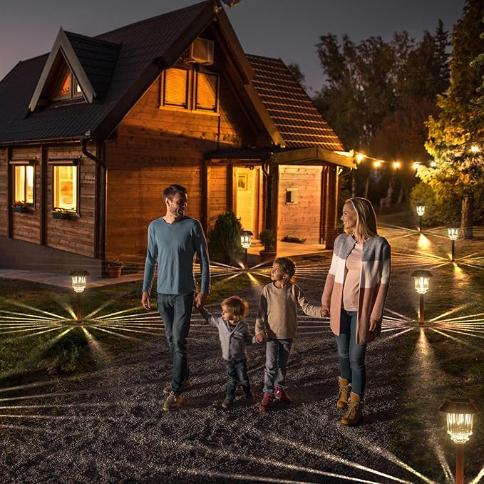 XMCOSY+ Solar Pathway Lights - 6 Pack Solar Garden Lights, Outdoor Light Waterproof, Powered Landscape Lighting for Lawn Walkway Driveway