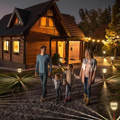 XMCOSY+ Solar Pathway Lights - 6 Pack Solar Garden Lights, Outdoor Light Waterproof, Powered Landscape Lighting for Lawn Walkway Driveway