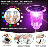 Solar Pathway Lights Outdoor 4 Pack, 10 Modes RGB Color Changing & White Solar Garden Lights, 17.5" IP65 Waterproof | Lumora