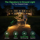 In Ground Well Lights 2700K - 12V Wired One Directional Inground Fixture, 5 Colors Ground Landscape Lighting, LED | Lumora
