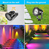 OurLeeme Landscape Lighting - 120V RGB Colored Halloween Spotlight, LED Spotlights Outdoor Waterproof Yard Stake | Lumora