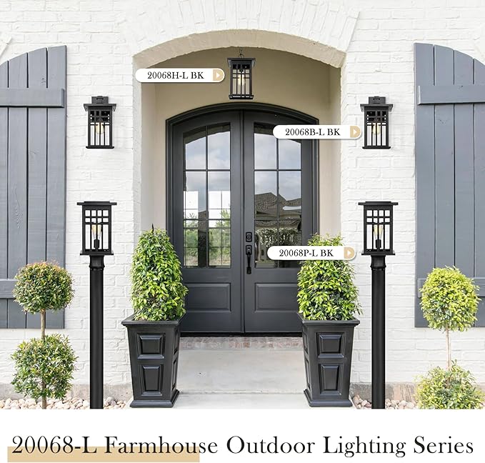 zeyu Farmhouse Outdoor Wall Light Fixture, 16 Inch Exterior Wall Sconce Lighting for Patio House, Die-Cast Aluminum | Lumora
