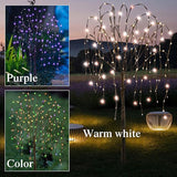 FUCHSUN 4.6 FT 200 LED Solar Lighted Willow Tree Outdoor, Light Up Weeping Willow Tree Garden Pathway Lights | Lumora